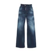 Blauwe Wide Leg Jeans Elegante Stijl Dsquared2 , Blue , Dames