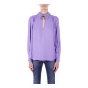 Stijlvolle Damesblouse met Logoprint Elisabetta Franchi , Purple , Dam...