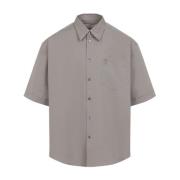 Korte Mouw Boxy Shirt in Ash Ami Paris , Gray , Heren