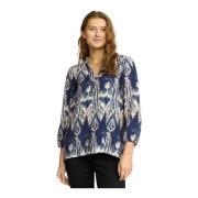 Bloes met lange mouwen en V-hals 2-Biz , Multicolor , Dames