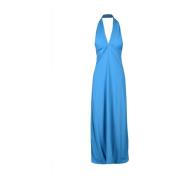 Zijden blend jurk voor vrouwen Semicouture , Blue , Dames