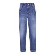 Stretch katoenen denim broek Eleventy , Blue , Dames