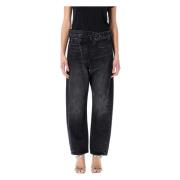 Zwarte Crossover Jeans met Asymmetrische Details R13 , Black , Dames