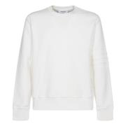 Witte Crewneck Sweatshirt met 4 Bar Stripe Thom Browne , White , Heren