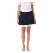 Denim Mini Rok The Garment , Blue , Dames