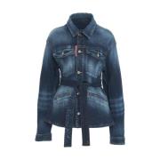 Blauwe Denimjack 9 tot 5 Dsquared2 , Blue , Dames