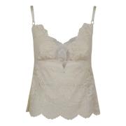 Ivoor Kant Stretch Top Paco Rabanne , Beige , Dames