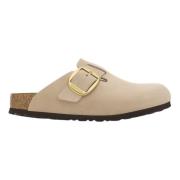 Boston Big Buckle Slippers Zand Birkenstock , Beige , Dames