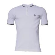 Kroon Geborduurd Katoenen Polo T-shirt Dolce & Gabbana , White , Heren