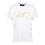 Katoenen T-shirt met Stijlvol Ontwerp Versace Jeans Couture , White , ...