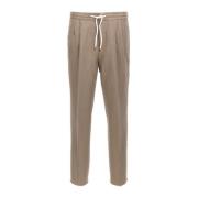 Elastische Trekkoord Broek Taupe Bruin Brunello Cucinelli , Brown , He...