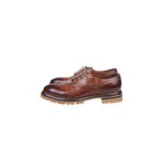 Buffel Leren Derby Schoen Eleventy , Brown , Heren