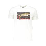 Bedrukt Logo Ronde Hals T-Shirt Cavalli Class , White , Heren