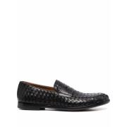 Penny Geweven Leren Loafers Doucal's , Black , Heren