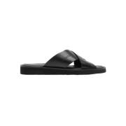 Leren sliders voor heren Les Deux , Black , Heren