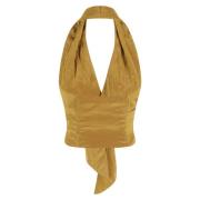 Froisse Stijl Elegante Jurk Federica Tosi , Yellow , Dames