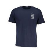 Blauw Katoenen Ronde Hals T-Shirt met Logo Print Bikkembergs , Blue , ...