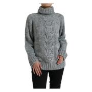 Luxe Grijs Cashmere Turtleneck Sweater Dolce & Gabbana , Gray , Dames