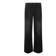 Zip Sneak Jeans Spinner Mother , Black , Dames