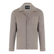 Beige Suède Effect Jas Regular Fit Herno , Beige , Heren