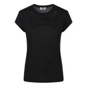 Casual Katoenen T-shirt Elisabetta Franchi , Black , Dames