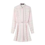 Roze Zijden Elegante Jurk Versace , Pink , Dames