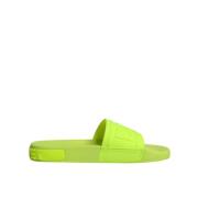 Neon Groene Rubberen Slippers Sandalen Dolce & Gabbana , Green , Dames