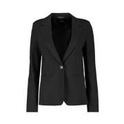 Zwarte Jersey Blazer met Revers Kraag Marella , Black , Dames