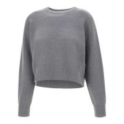 Wollen Trui Grijs Raglan Ronde Hals Kangra , Gray , Dames