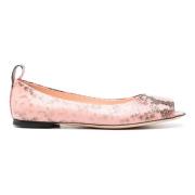 Slangeneffect Ballerina Schoenen AGL , Pink , Dames