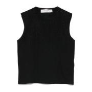 Kralenborduurwerk Tank Top Golden Goose , Black , Dames