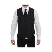 Grijze wollen vest elegante stijl Dolce & Gabbana , Gray , Heren