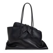 Leren Top Handvat Tas 'La Passeggiata' The Attico , Black , Dames