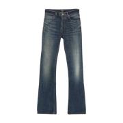 Blauwe Denim Flare Jeans Balenciaga , Blue , Dames