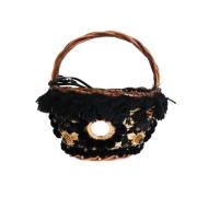 Beige Stro Snakeskin Pom Pom Crystal Agnese Tas Dolce & Gabbana , Beig...