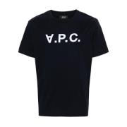 Logo Flocked T-Shirt A.p.c. , Blue , Dames