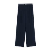 Blauwe Palazzo Broek met Plooien Msgm , Blue , Dames