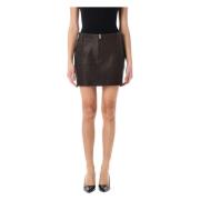 Chocolade Bonded Leren Rok Voorrits Remain Birger Christensen , Brown ...