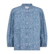 Denim Rose Blouse met ¾ Mouwen Part Two , Blue , Dames