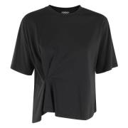 Casual Katoenen T-shirt Dondup , Black , Dames