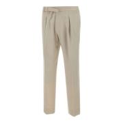 Beige Wol Kasjmier Flanel Broek Briglia , Beige , Heren