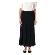 Zwarte Wollen Geplooide Rok Enkellengte Studio Nicholson , Black , Dam...