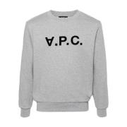 Standaard Flocked Logo Sweatshirt A.p.c. , Gray , Dames