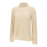 Wollen Coltrui Trui Ivoor Beige Kaos , Beige , Dames