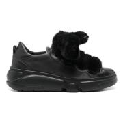 Sneakers van Faux Fur Leer AGL , Black , Dames