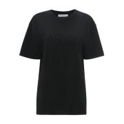 Logo Borduurwerk T-Shirt JW Anderson , Black , Dames