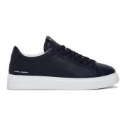 Blauwe Leren Sneaker met Witte Details Crime London , Blue , Heren