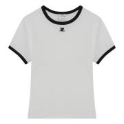 Korte Mouw Ronde Hals T-Shirt Courrèges , White , Dames