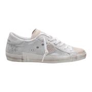 Gelamineerd Leren Sneakers Zilver Wit Philippe Model , Gray , Dames