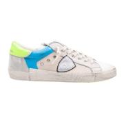 Witte en gele sneakers van leer Philippe Model , Multicolor , Heren